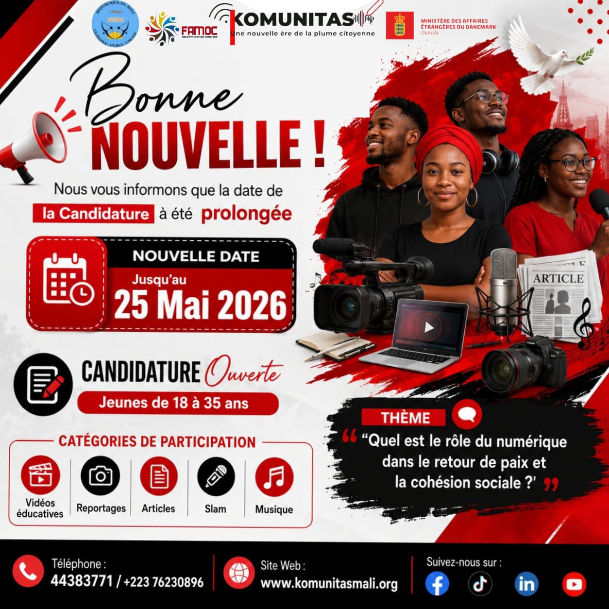 📢 Bonne nouvelle pour les jeunes créateurs de contenu !